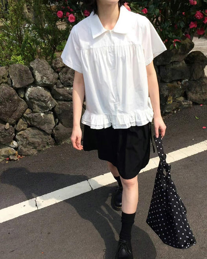 復古裙擺襯衫 Retro Peplum Shirt