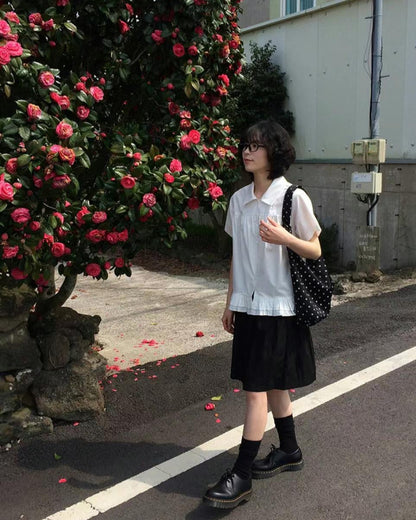 復古裙擺襯衫 Retro Peplum Shirt