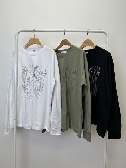 【Unisex】手繪圖騰印花長袖 Totem Print Long Sleeves